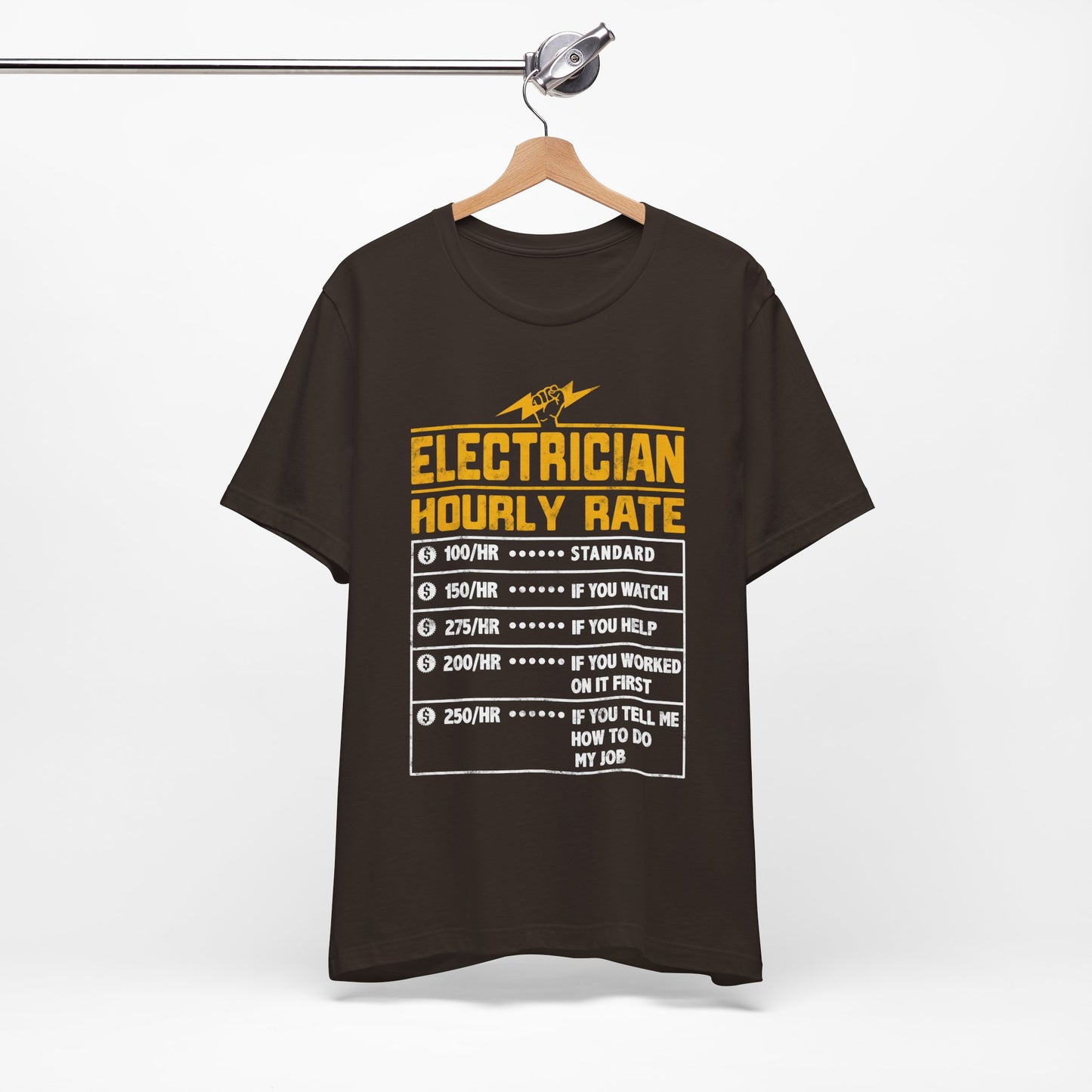 Funny Electrician Hourly Rate Gifts for Electrician Unisex Jersey Short Sleeve Tee