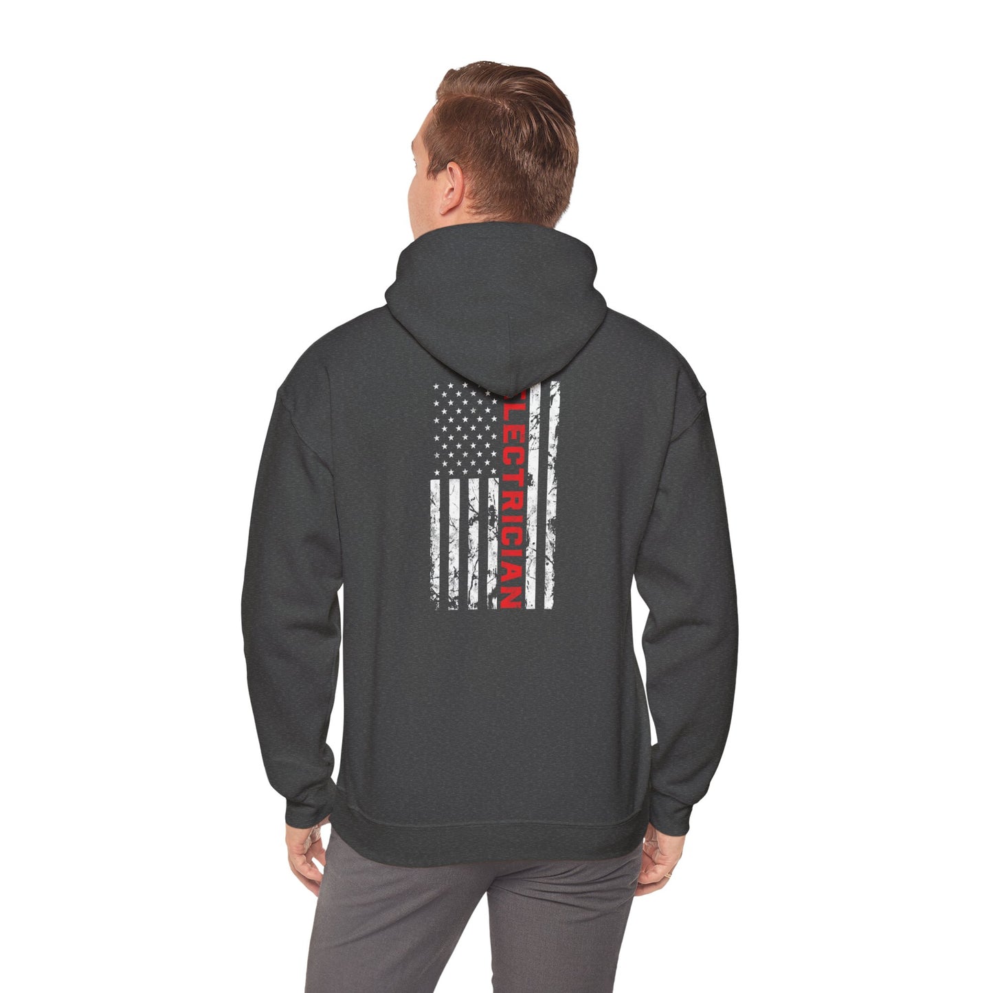 Patriotic Electrician Dad American Flag Fathers Day Gifts Unisex Hooded Sweatshirt