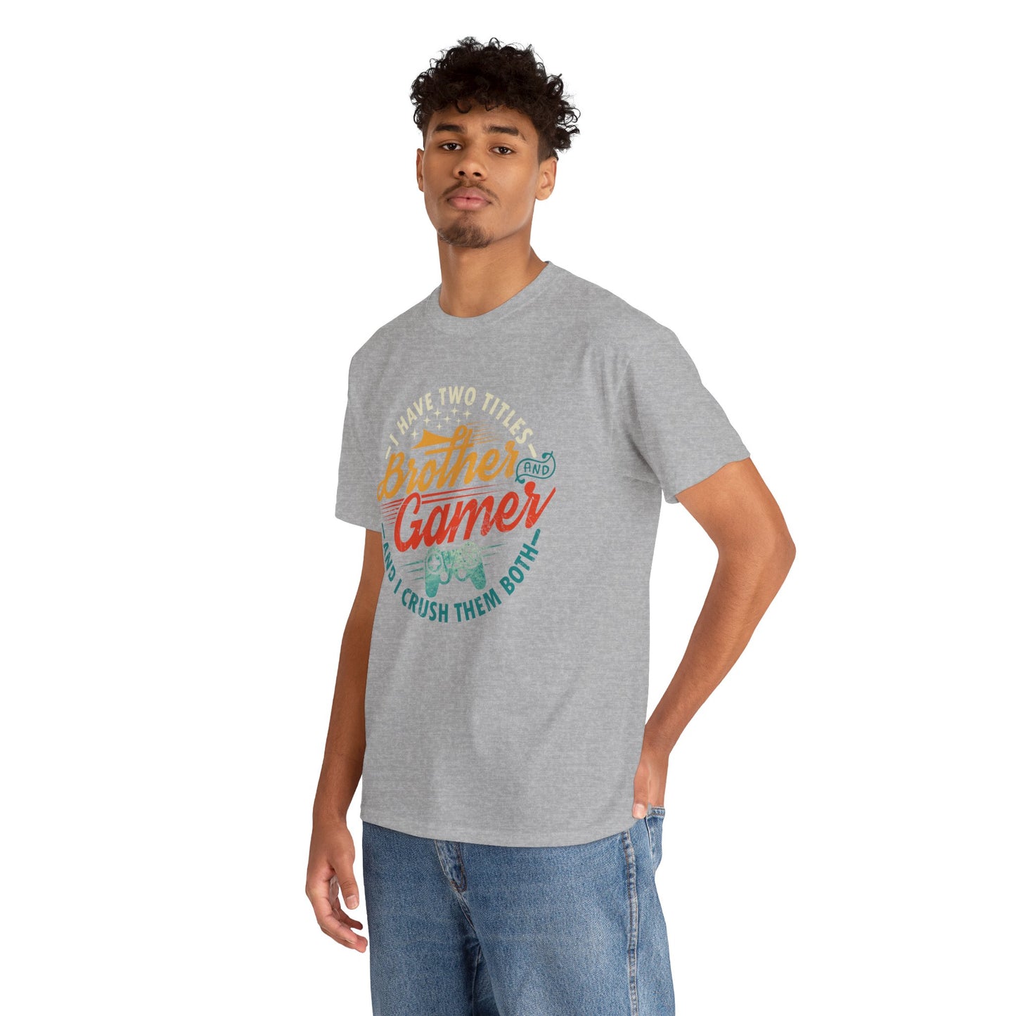 Funny Gamer Vintage Unisex Tee - I Have Two Titles Brother and Gamer Gift