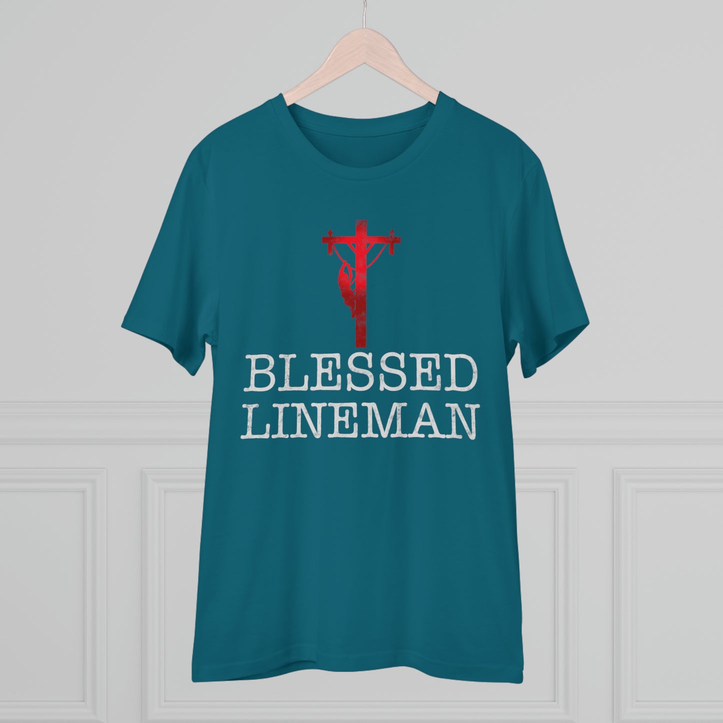 Blessed Lineman gift for Christian Lineman Organic Creator T-shirt - Unisex