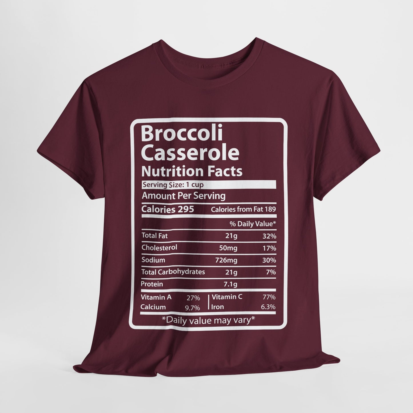 Funny Broccoli Casserole Nutrition Facts Men's Shirt