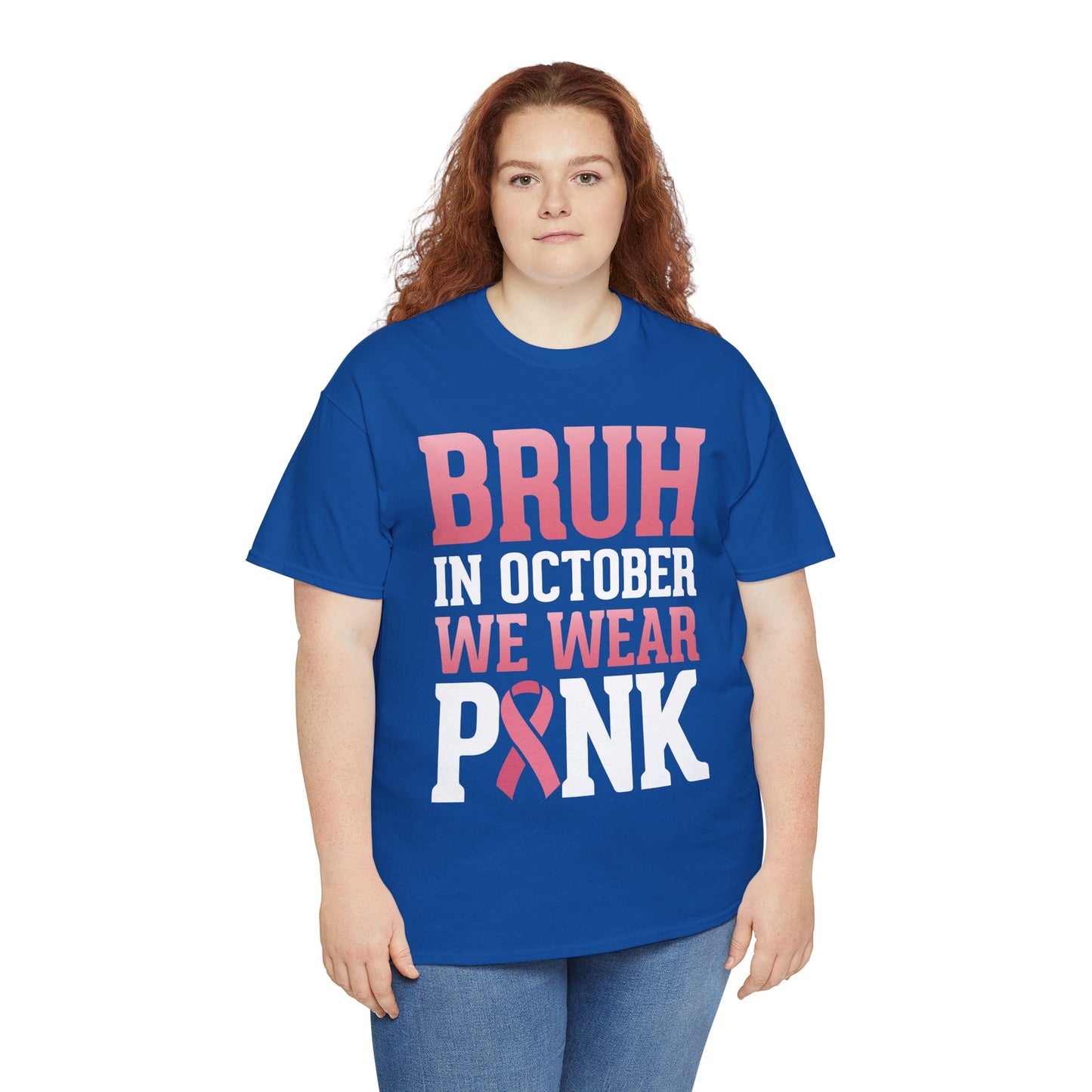 In October We Wear Pink Breast Cancer Awareness Womens Tee