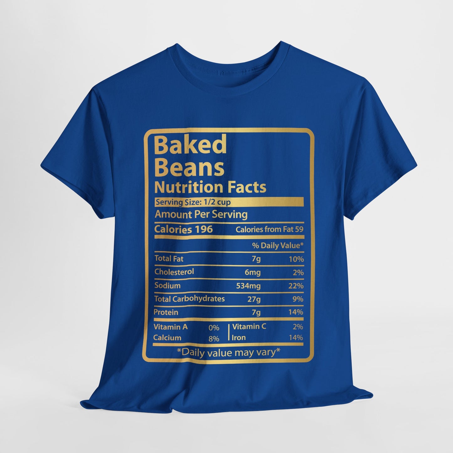 Baked Beans Funny Nutrition Facts T-Shirt