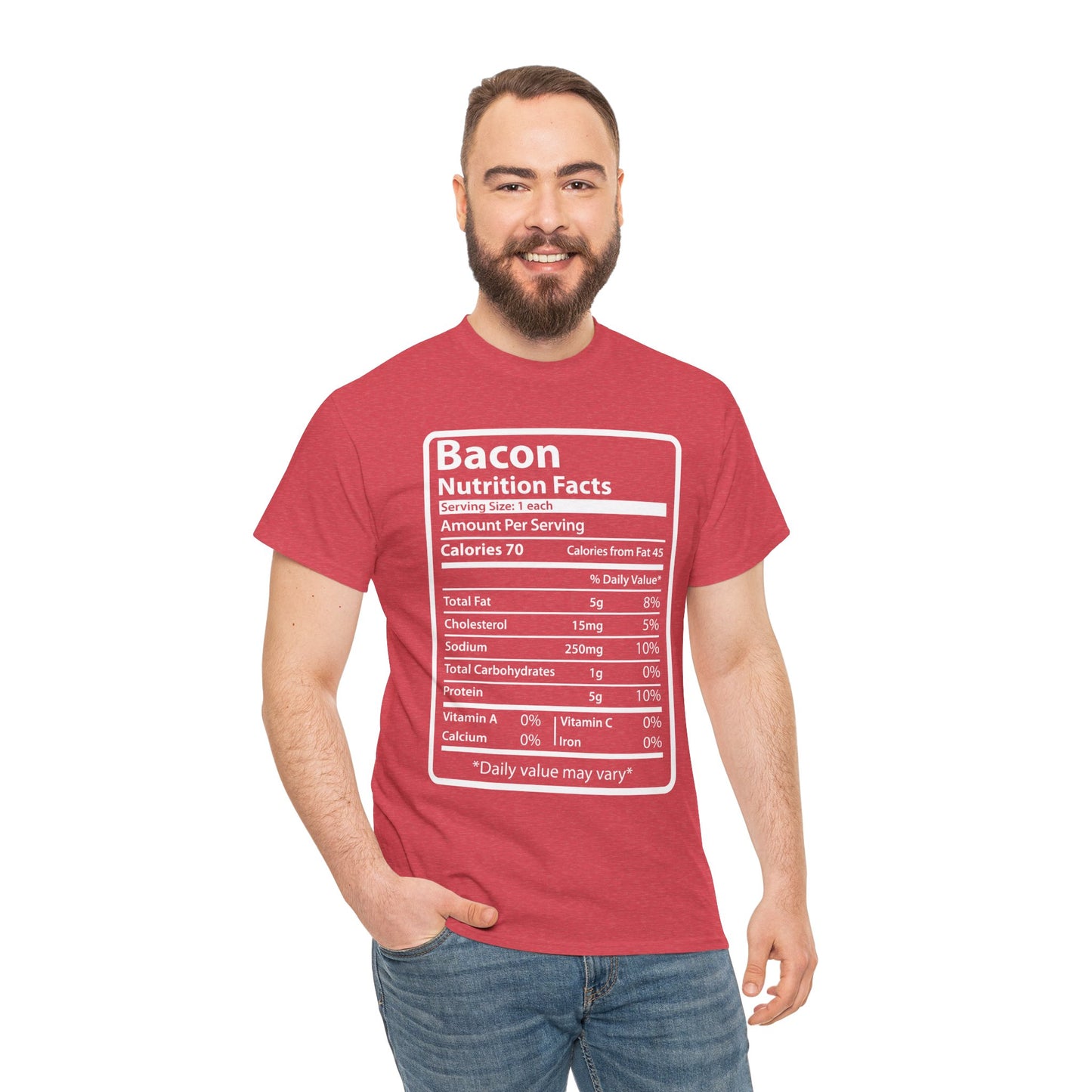 Funny Bacon Nutrition Facts Men's T-Shirt for Thanksgiving Christmas
