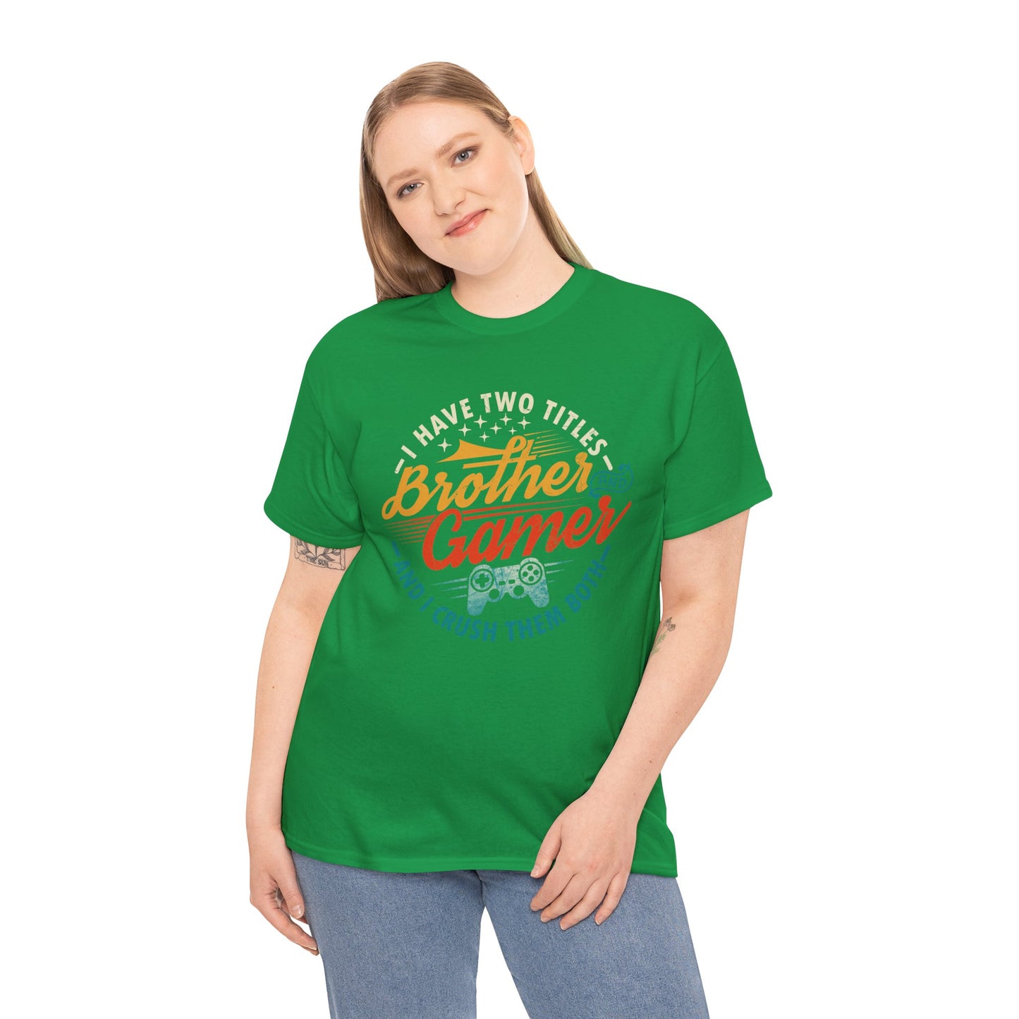 Funny Gamer Vintage Unisex Tee - I Have Two Titles Brother and Gamer Gift