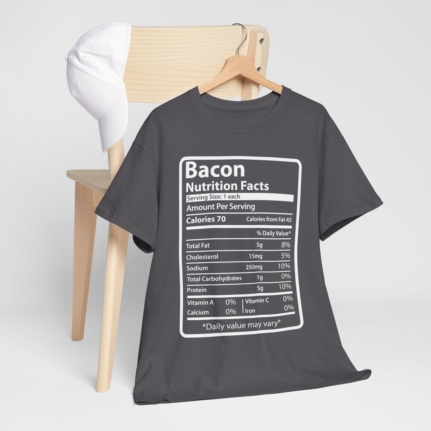 Funny Bacon Nutrition Facts Men's T-Shirt for Thanksgiving Christmas