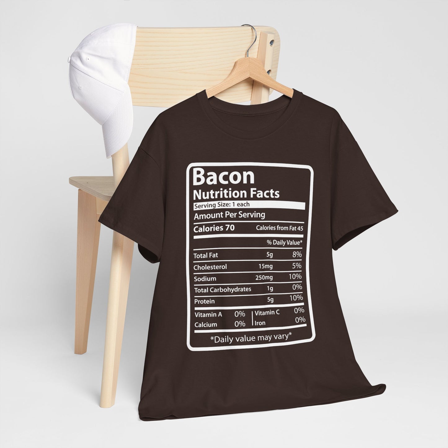 Funny Bacon Nutrition Facts Men's T-Shirt for Thanksgiving Christmas