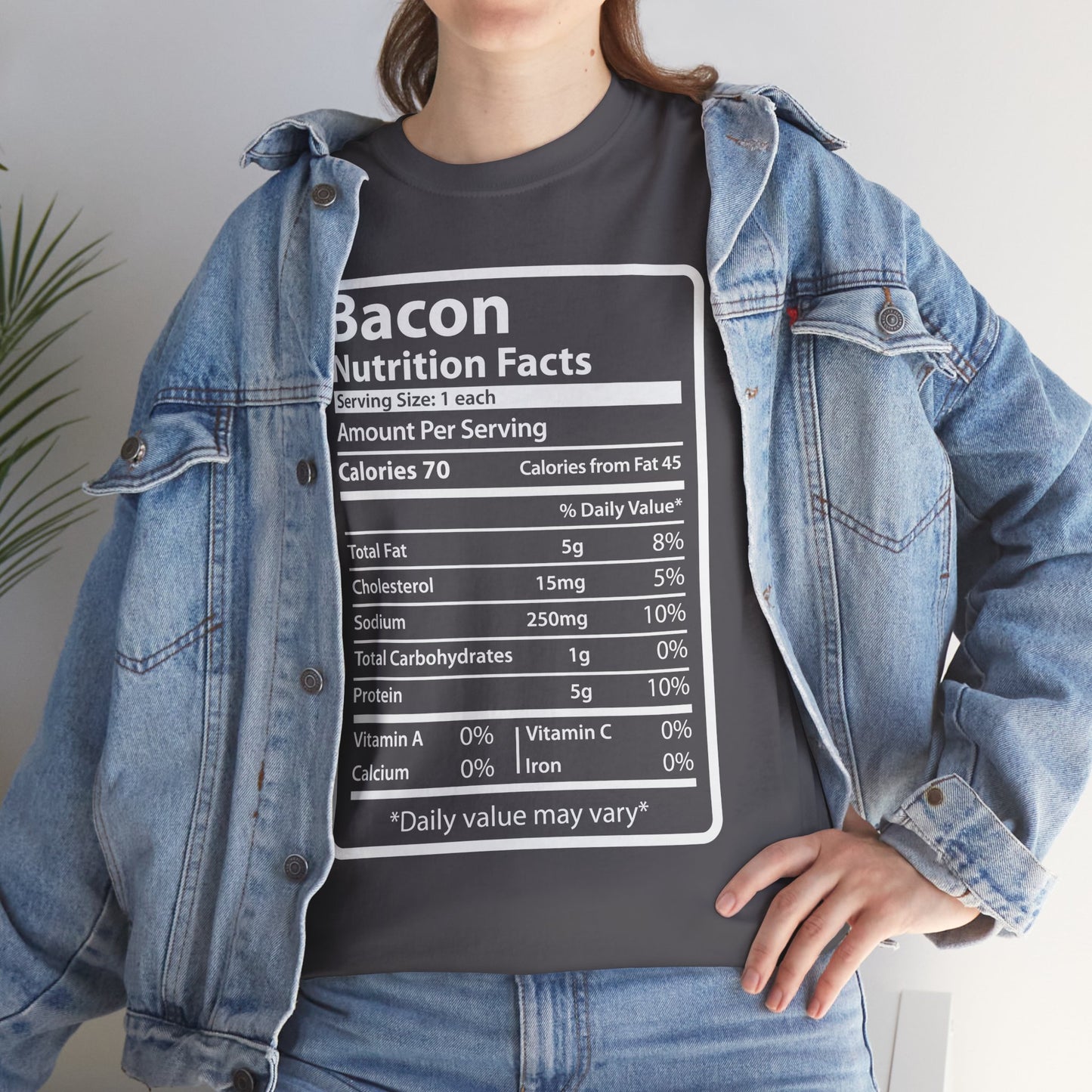 Funny Bacon Nutrition Facts Men's T-Shirt for Thanksgiving Christmas