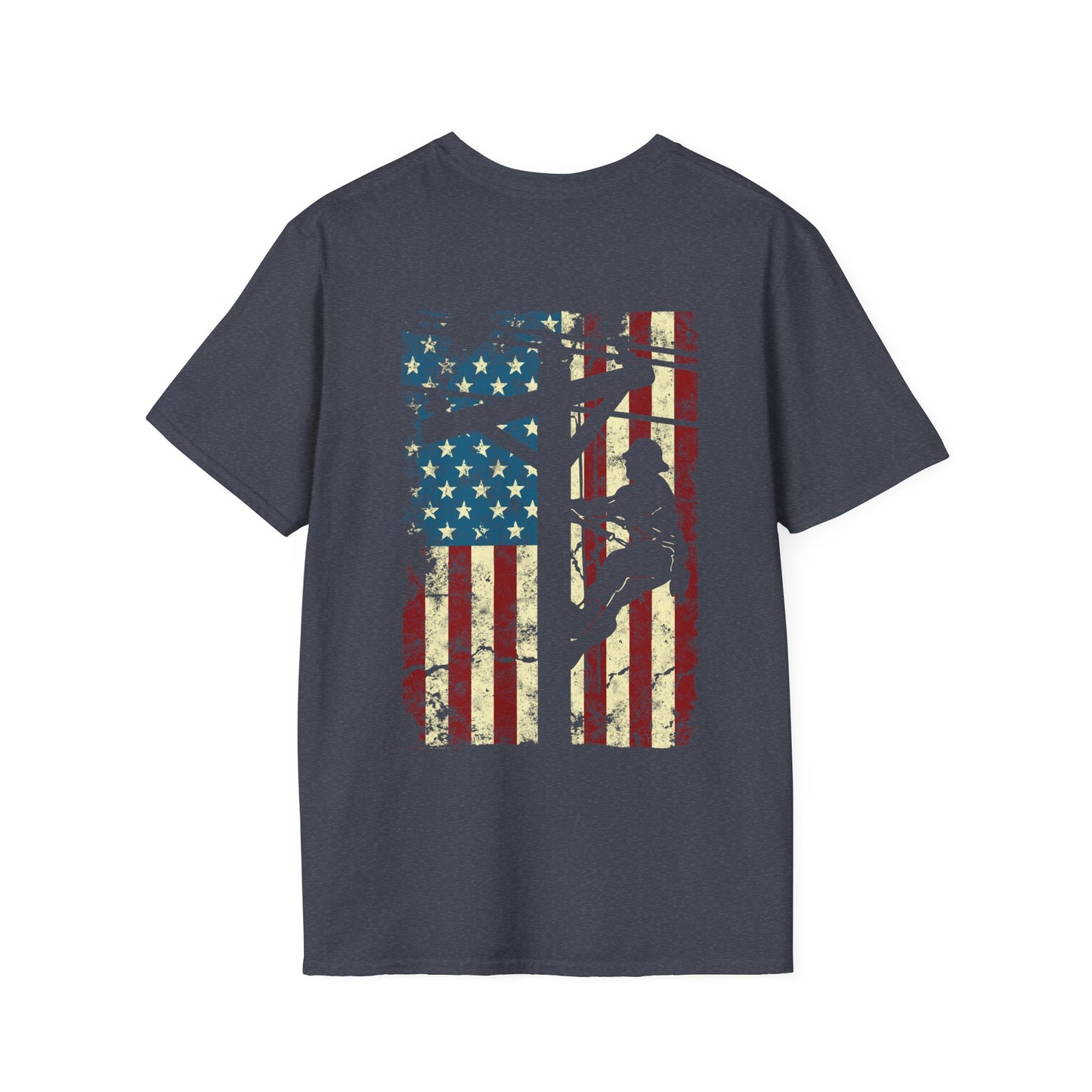 Electric Cable Lineman Distressed Patriotic American Flag Gift