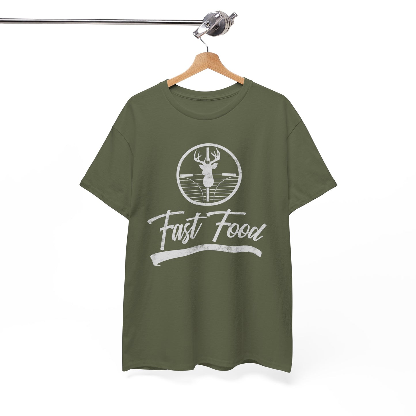 Funny Deer Hunting Unisex Tee - Fast Food Humor Gift for Hunters