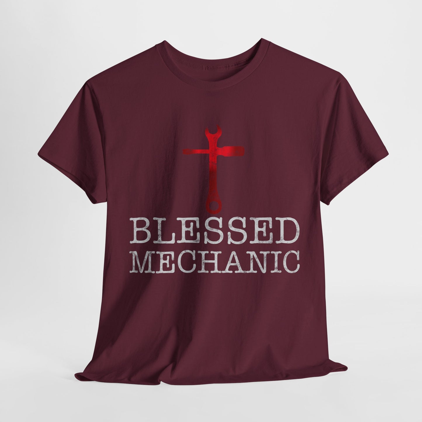Blessed Mechanic Gift For Christian Mechanic Unisex Heavy Cotton Tee