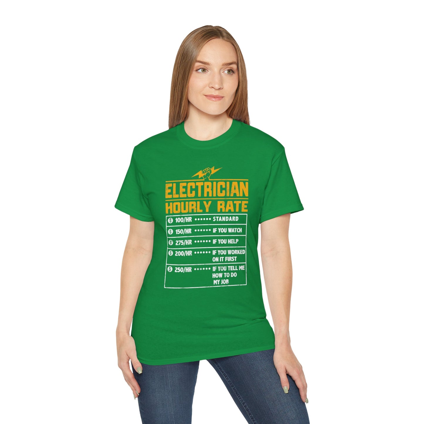 Funny Electrician Hourly Rate Unisex Ultra Cotton Tee