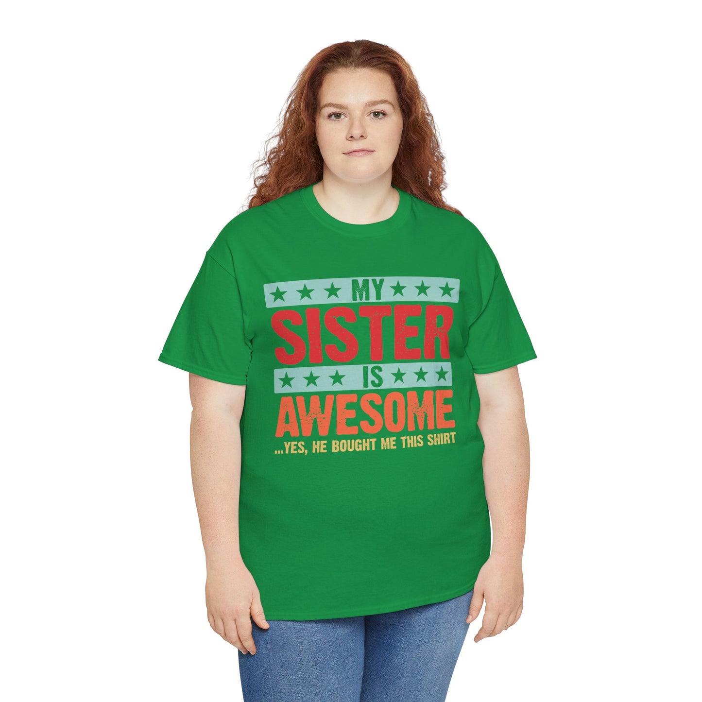 Retro Style My Sister is Awesome Funny Sister Lovers Brother Gift T-Shirt