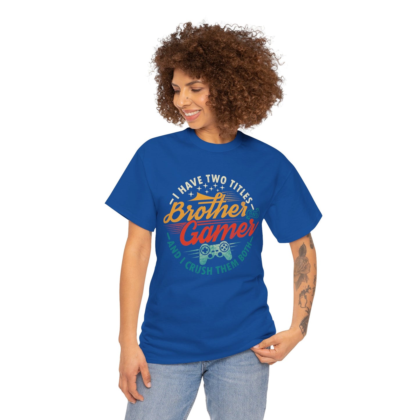 Funny Gamer Vintage Unisex Tee - I Have Two Titles Brother and Gamer Gift