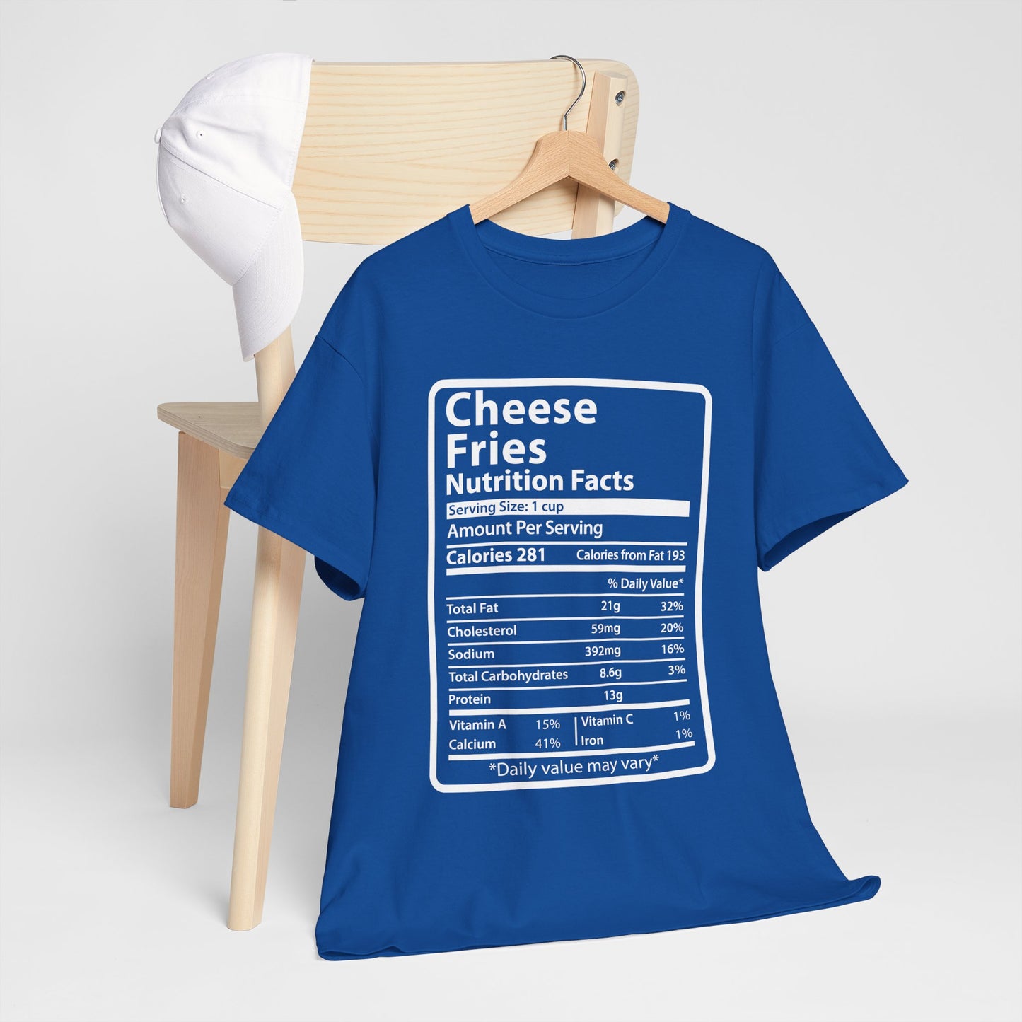 Graphic Tee Cheese Fries Funny Nutrition Facts