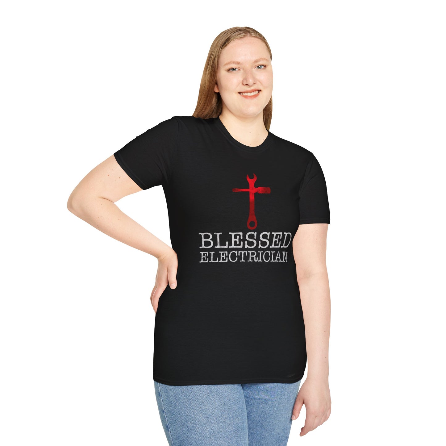 Blessed Electrician gift for Christian Electrician Unisex Softstyle T-Shirt