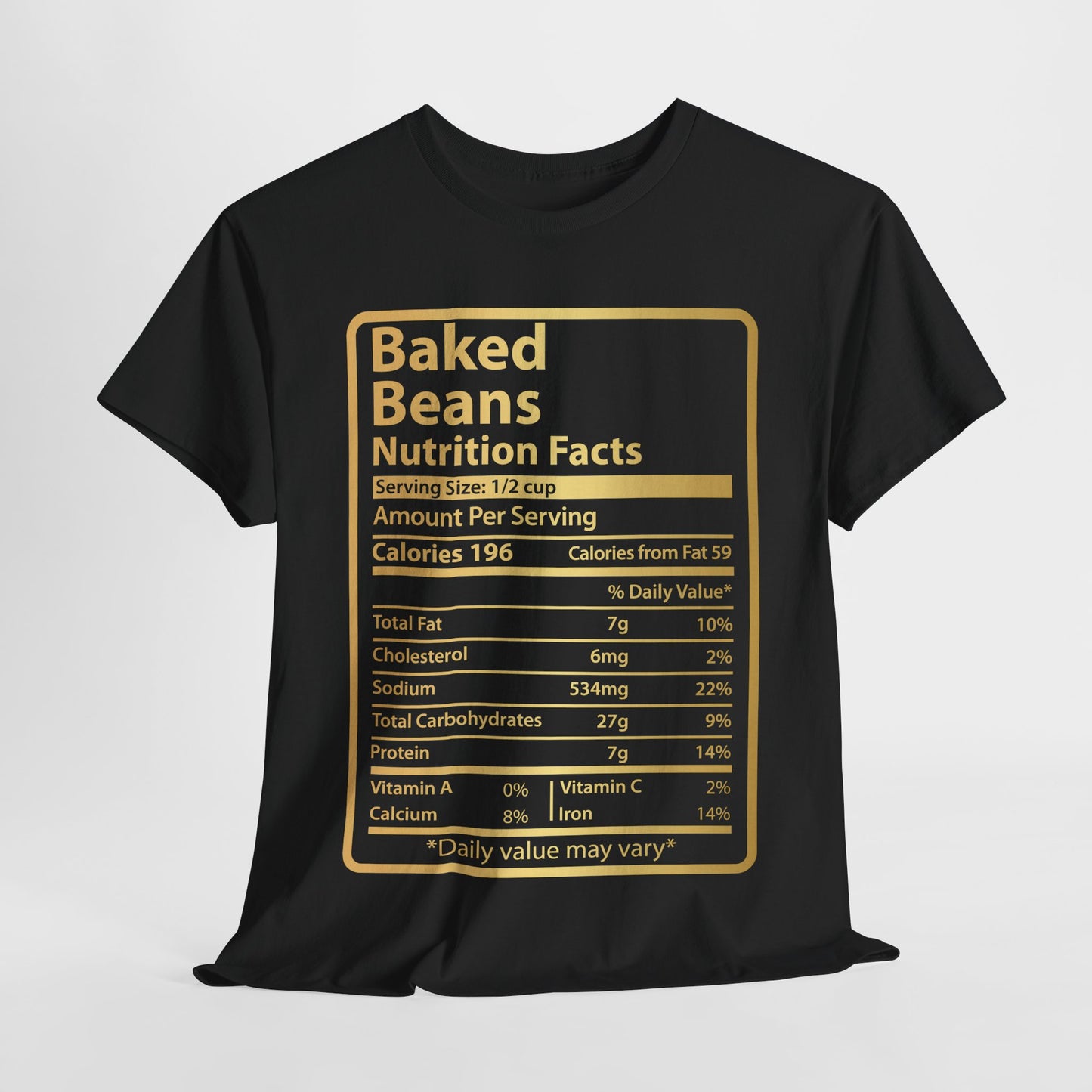 Baked Beans Funny Nutrition Facts T-Shirt