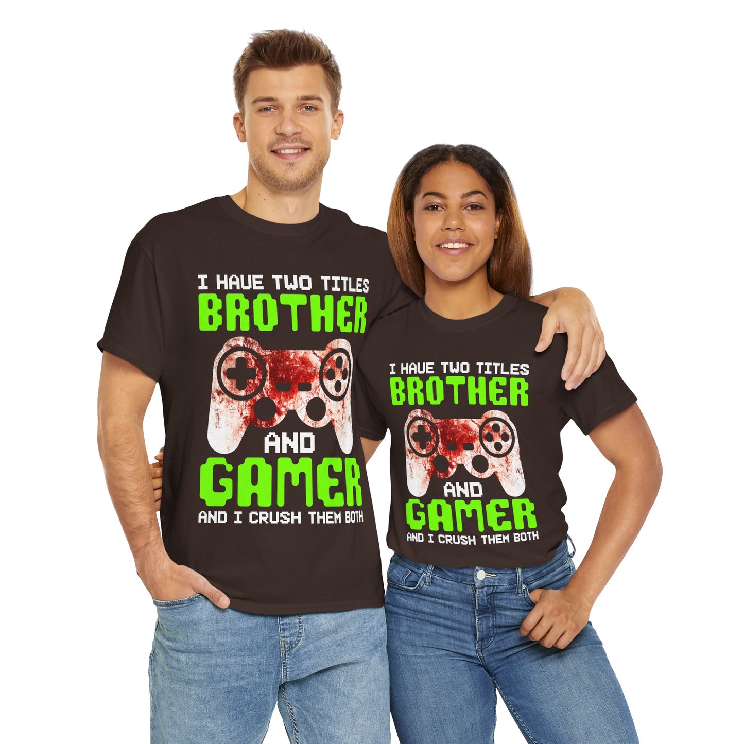 Gamer Mens T-Shirt - I Have Two Titles Brother and Gamer Father's Day Gifts