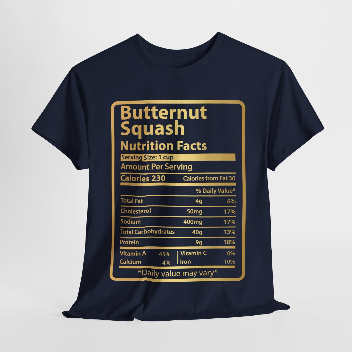 Funny Butternut Squash Nutrition Facts Tee for Thanksgiving Christmas