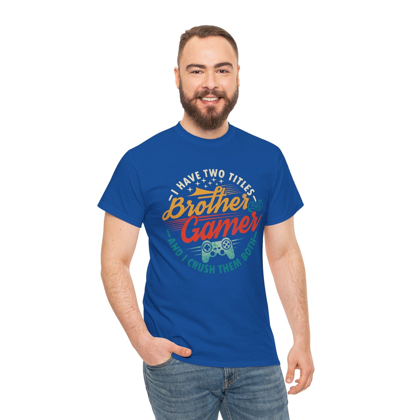 Funny Gamer Vintage Unisex Tee - I Have Two Titles Brother and Gamer Gift