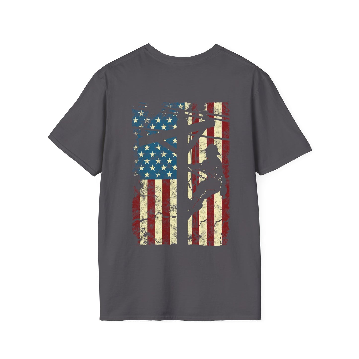 Electric Cable Lineman Distressed Patriotic American Flag Gift