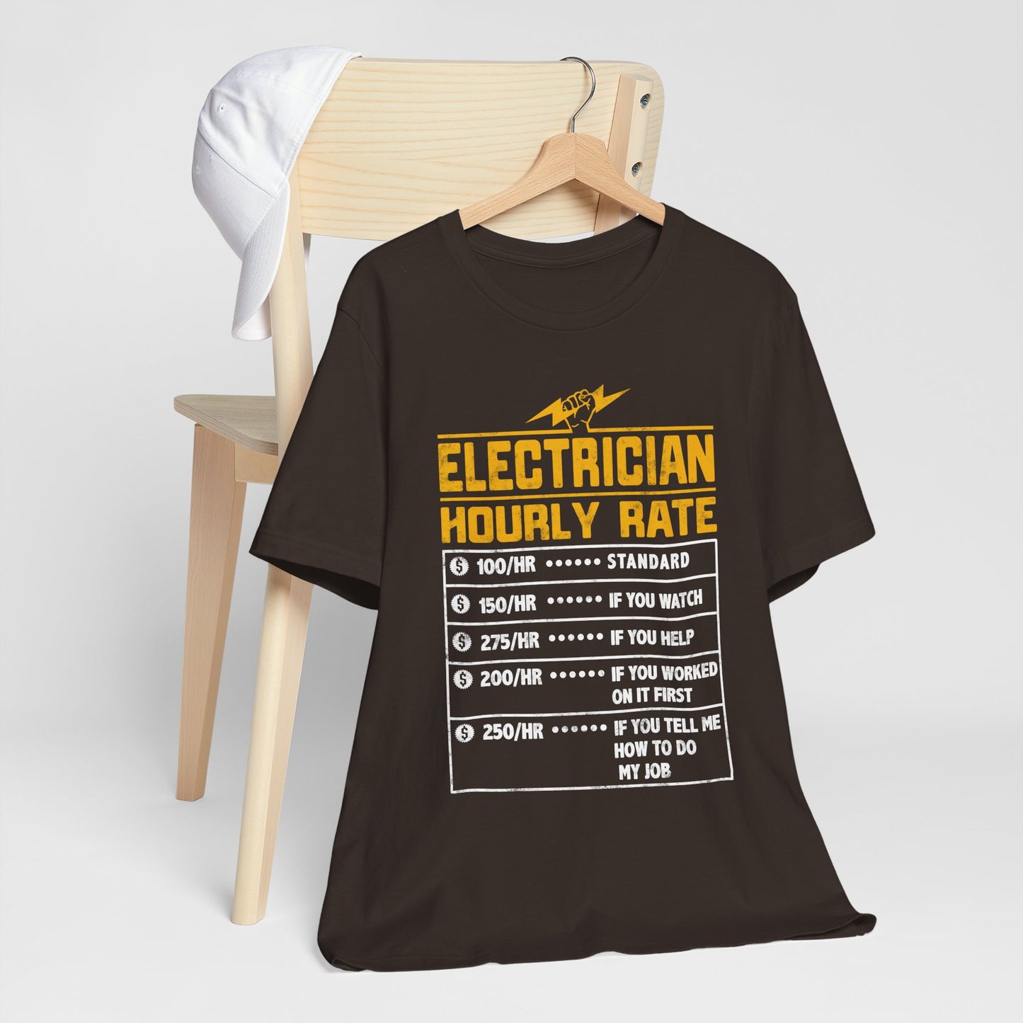 Funny Electrician Hourly Rate Gifts for Electrician Unisex Jersey Short Sleeve Tee