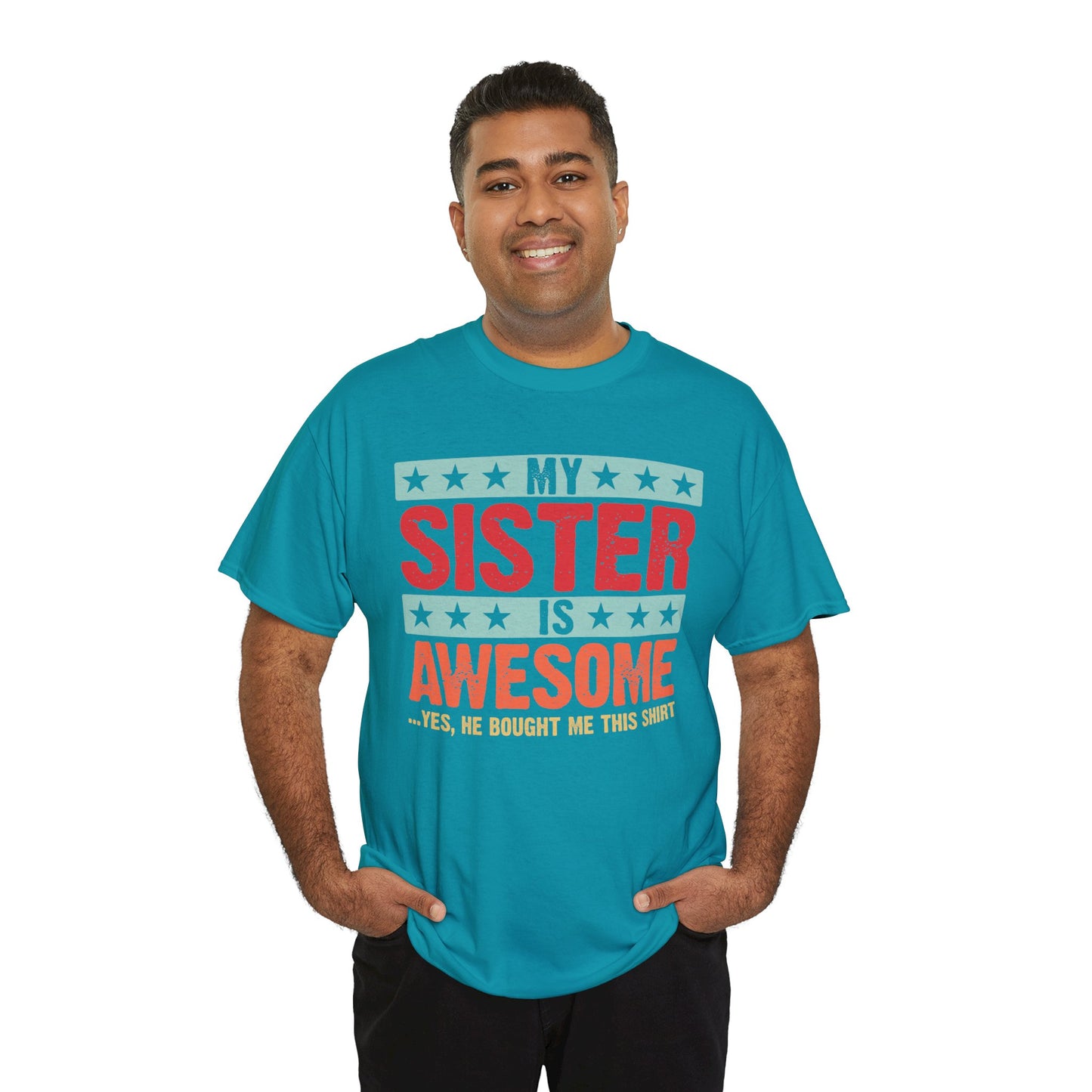 Retro Style My Sister is Awesome Funny Sister Lovers Brother Gift T-Shirt