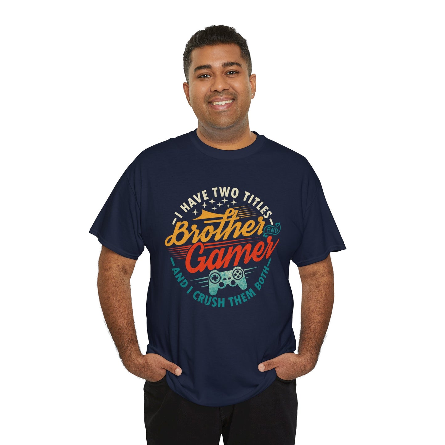Funny Gamer Vintage Unisex Tee - I Have Two Titles Brother and Gamer Gift