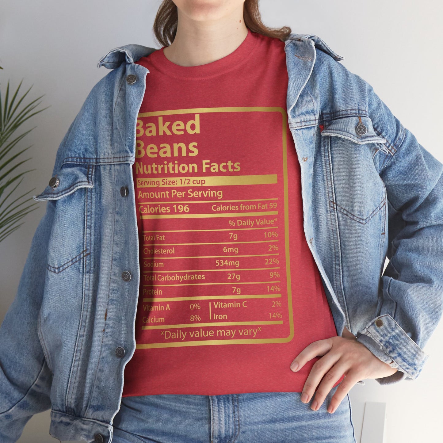 Baked Beans Funny Nutrition Facts T-Shirt