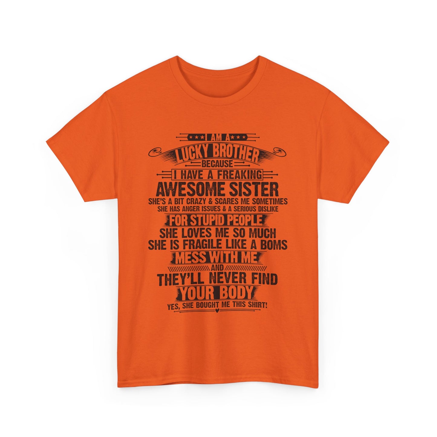 I Am A Lucky Brother Christmas Gift For Brother From Sister T-Shirt