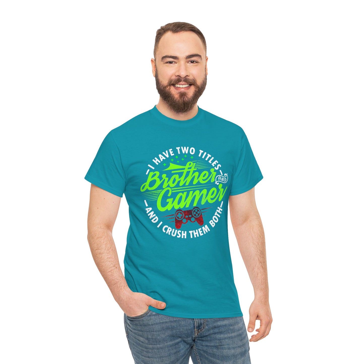 Men's Gamer T-Shirt - I Have Two Titles Brother and Gamer for Boys Brother Gift