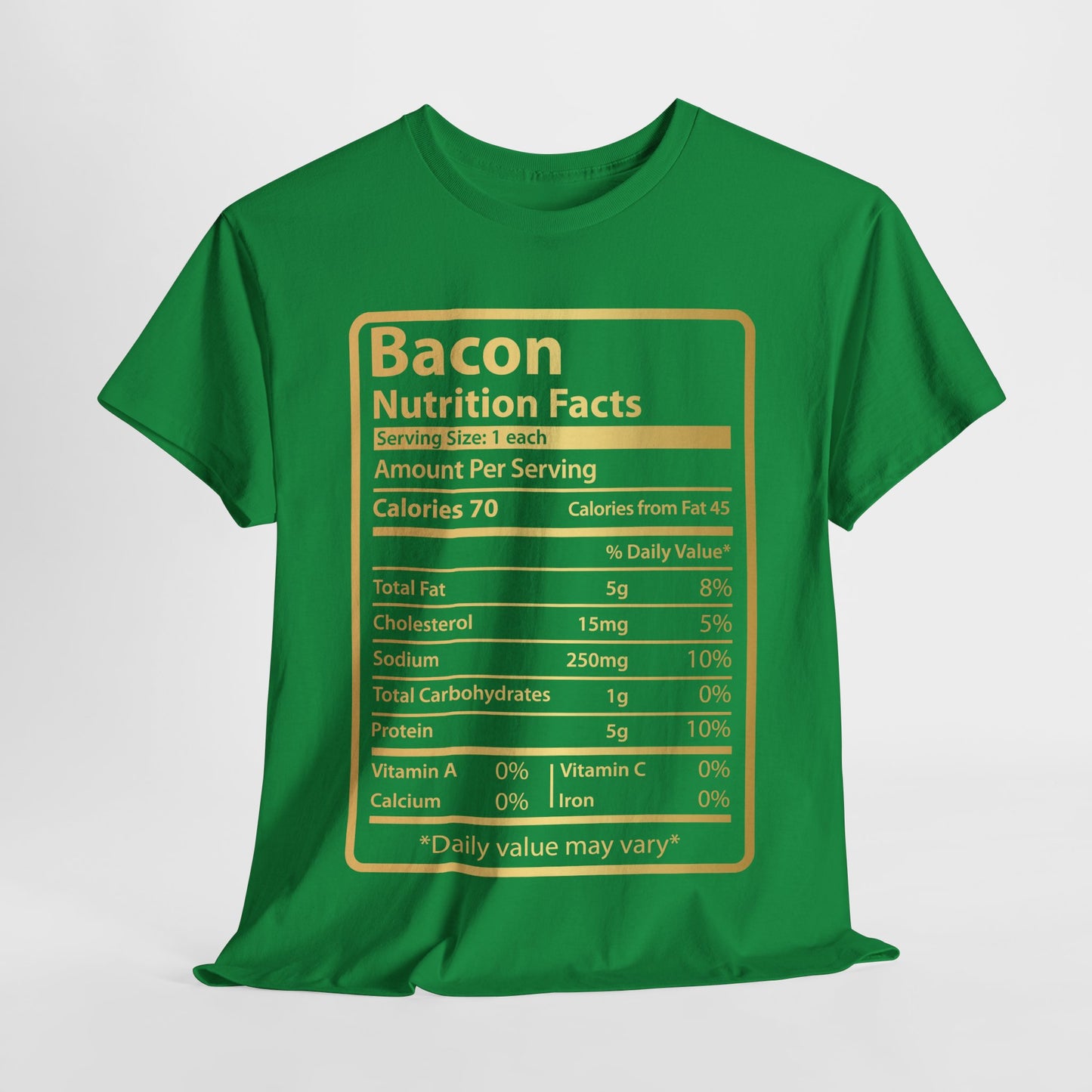 Funny Bacon Nutrition Facts Tee for Thanksgiving Christmas