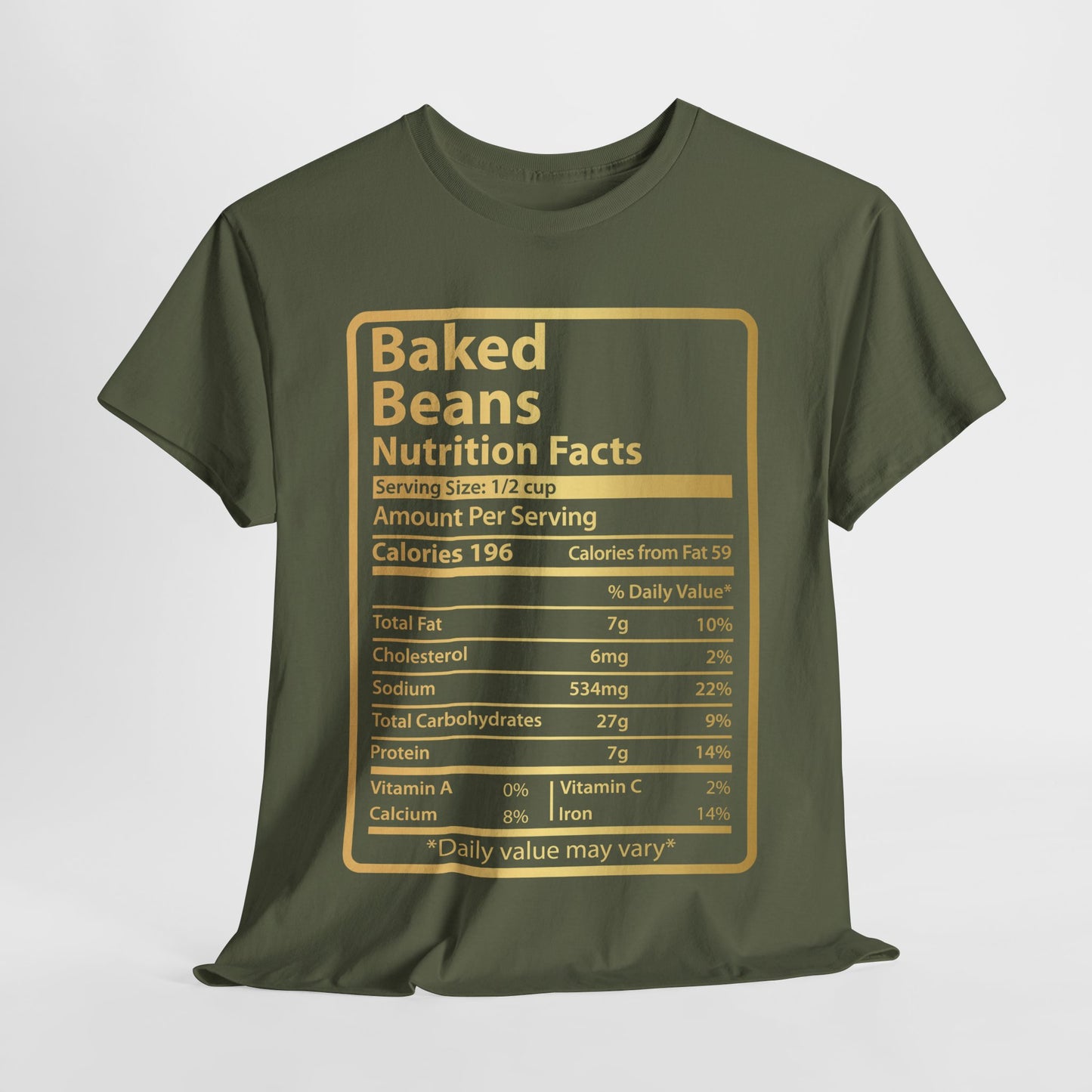 Baked Beans Funny Nutrition Facts T-Shirt