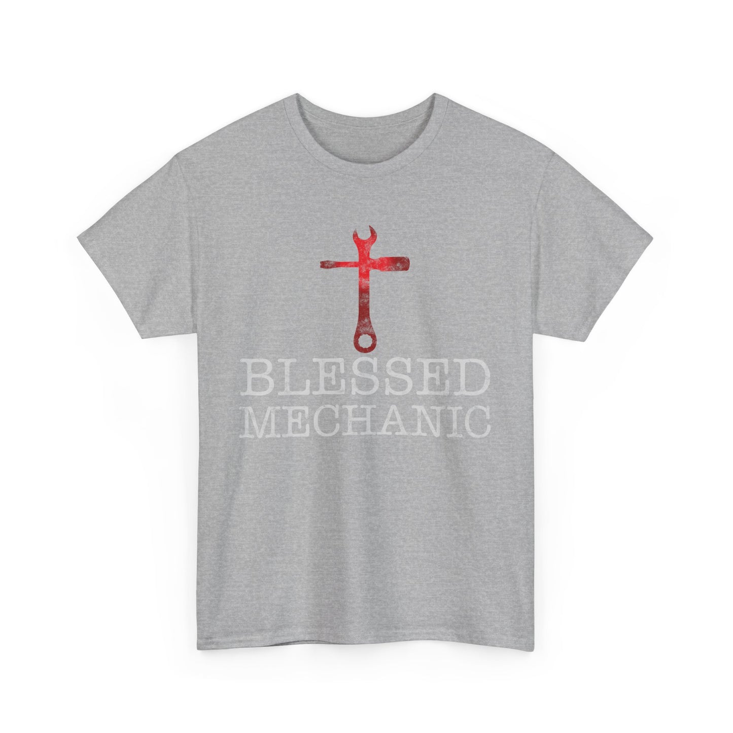Blessed Mechanic Gift For Christian Mechanic Unisex Heavy Cotton Tee