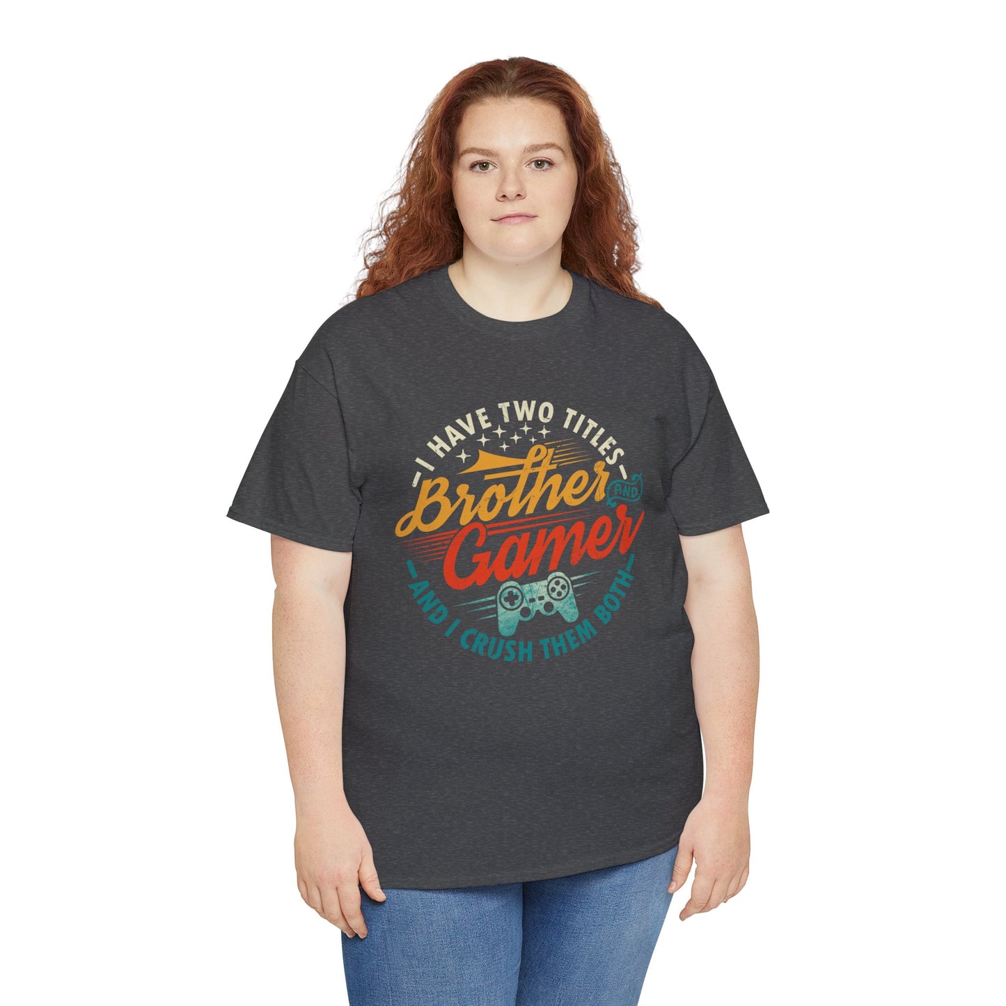 Funny Gamer Vintage Unisex Tee - I Have Two Titles Brother and Gamer Gift