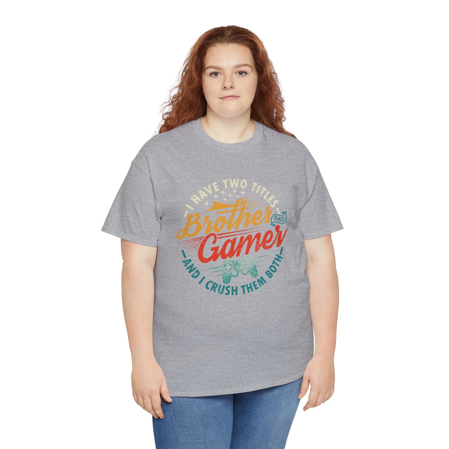 Funny Gamer Vintage Unisex Tee - I Have Two Titles Brother and Gamer Gift