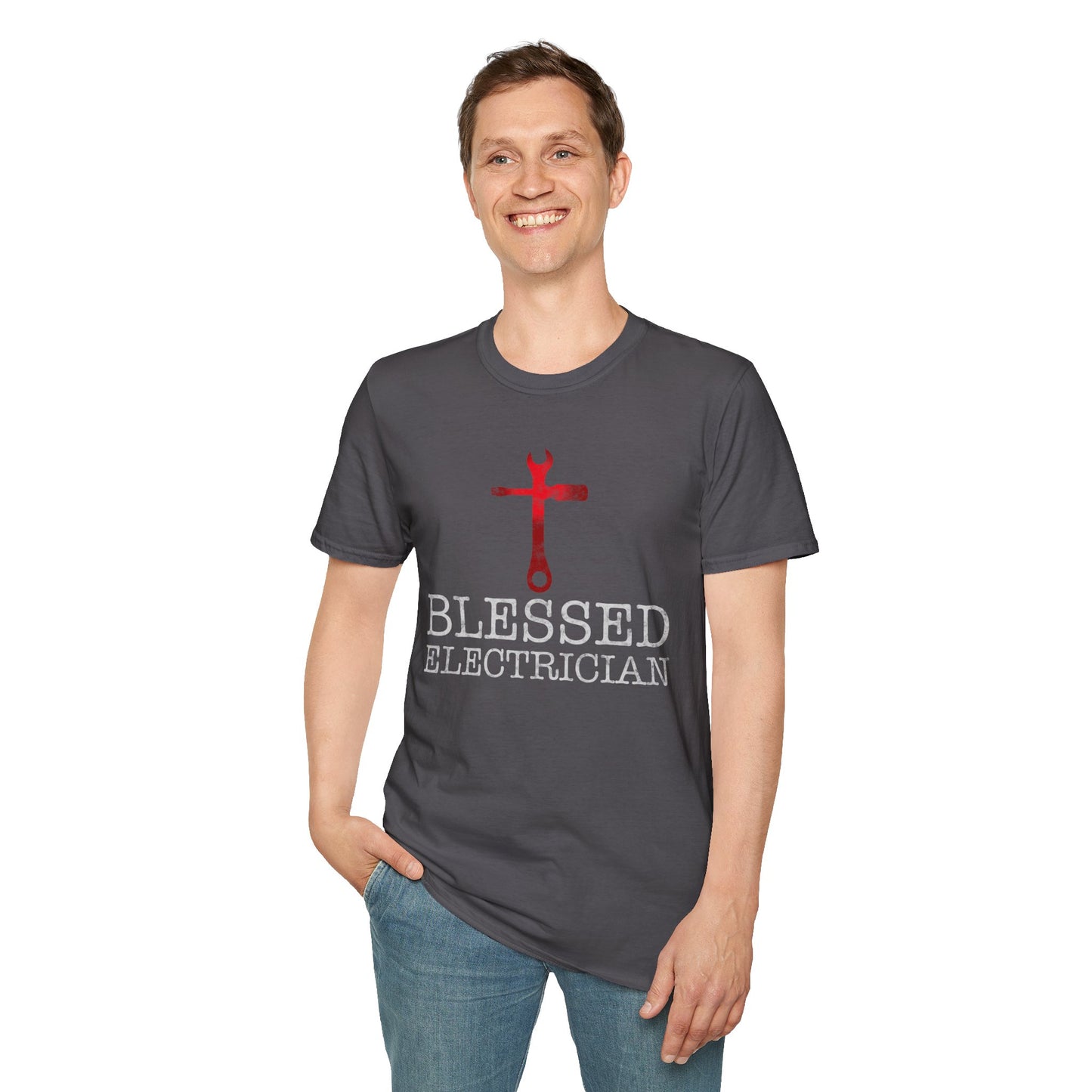 Blessed Electrician gift for Christian Electrician Unisex Softstyle T-Shirt