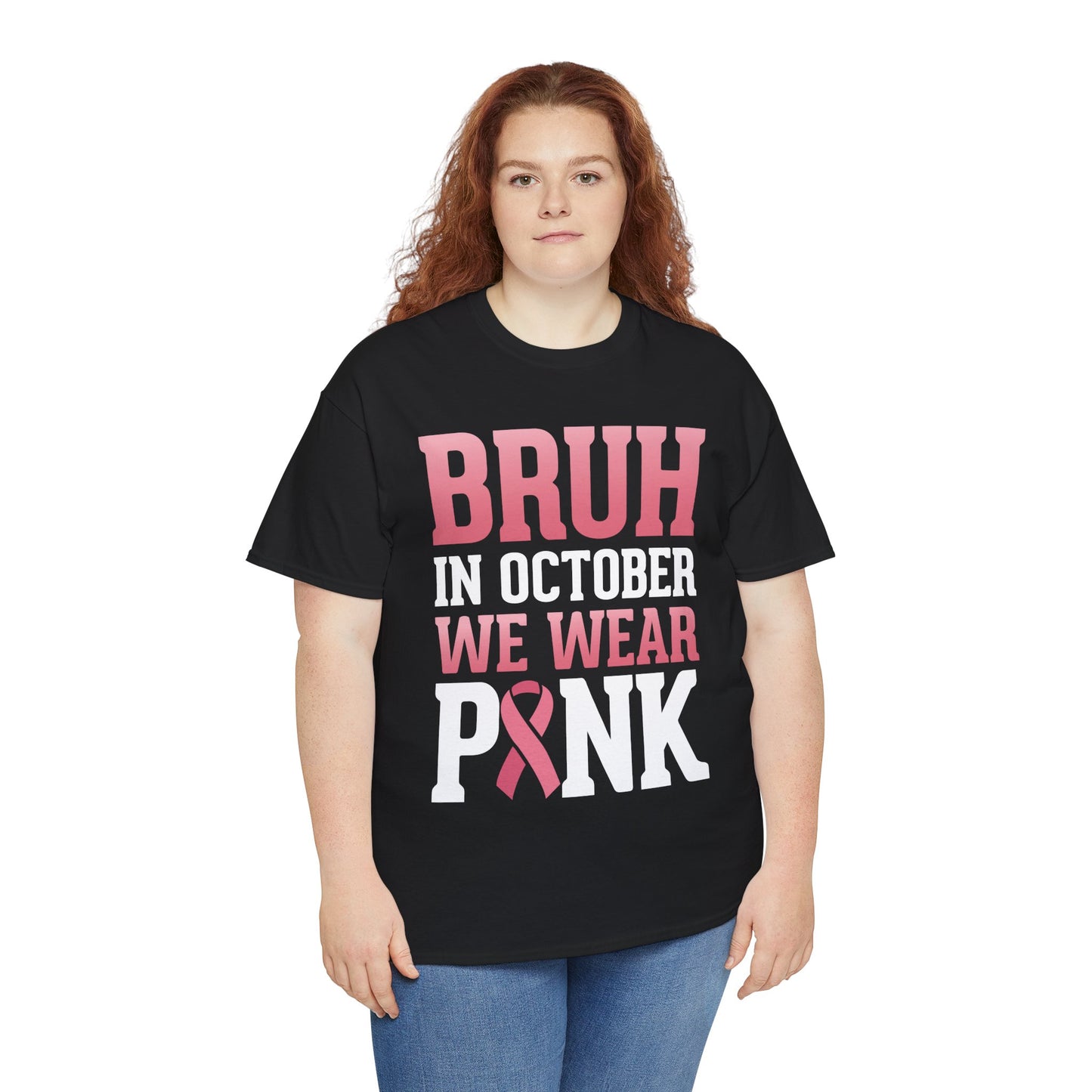 In October We Wear Pink Breast Cancer Awareness Womens Tee