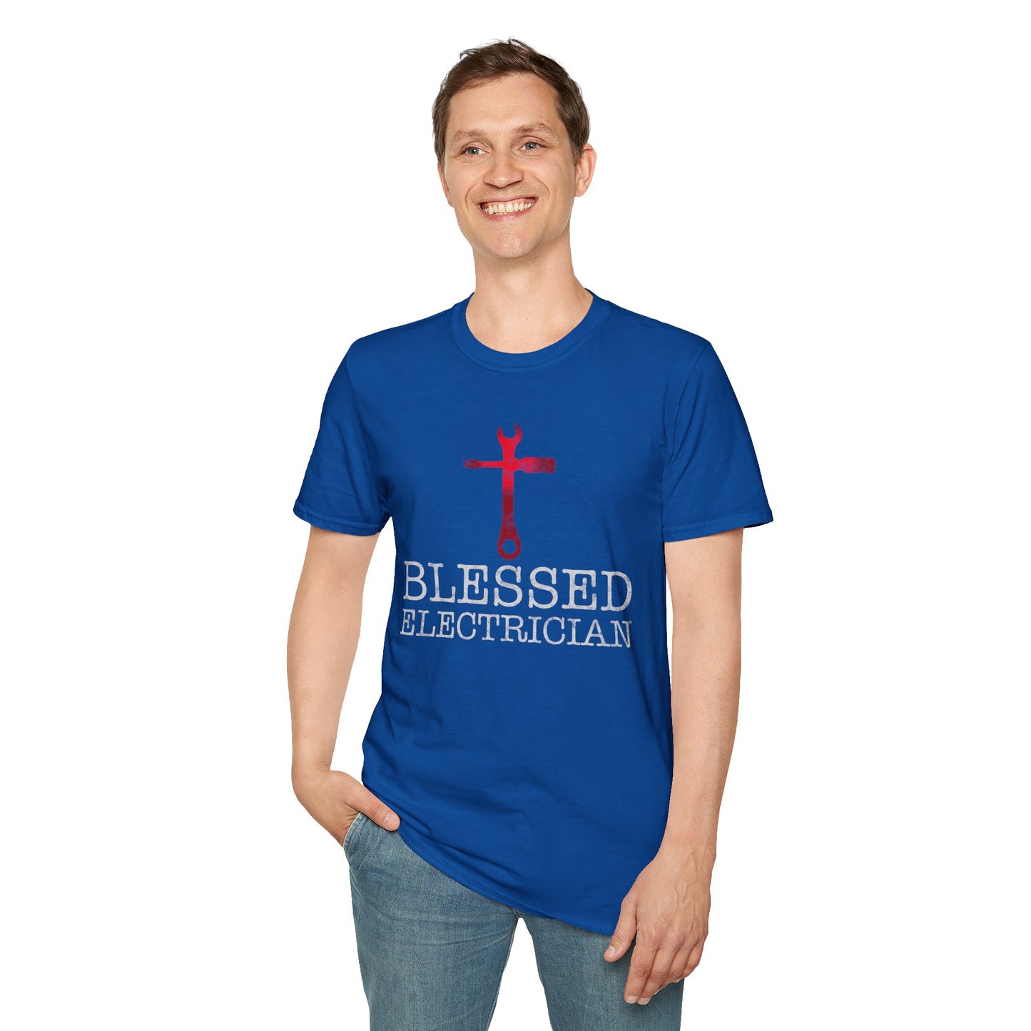 Blessed Electrician gift for Christian Electrician Unisex Softstyle T-Shirt