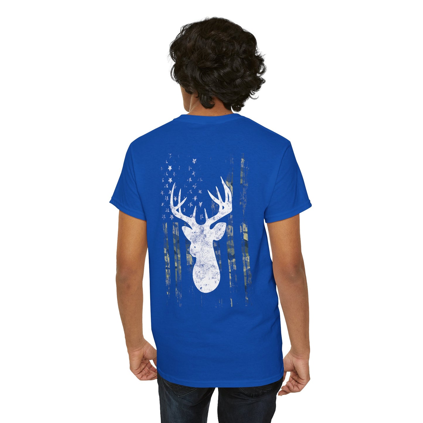 Camouflage USA Flag Whitetail Buck Tee