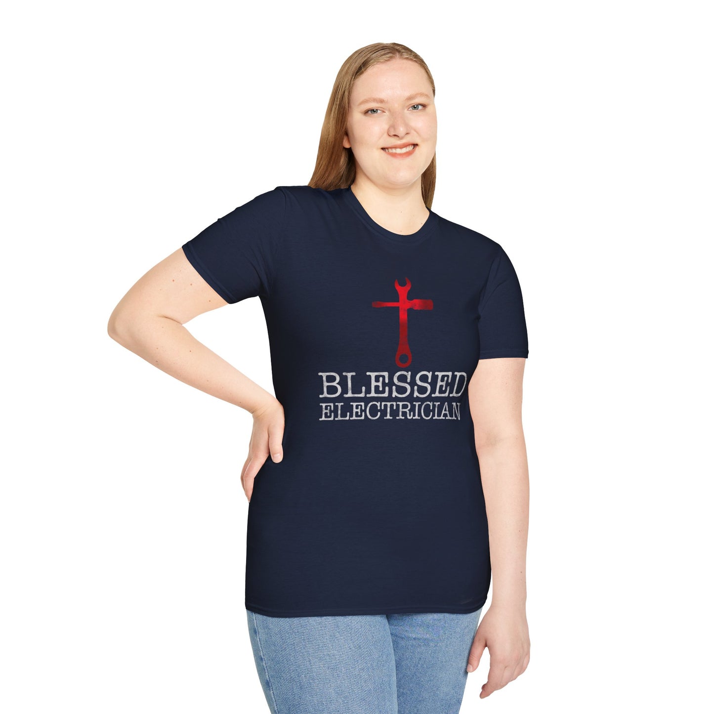 Blessed Electrician gift for Christian Electrician Unisex Softstyle T-Shirt