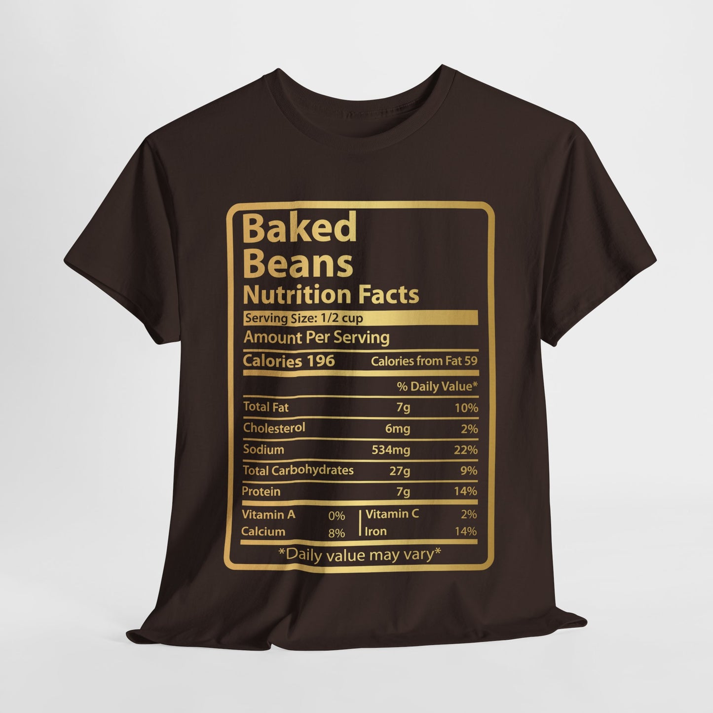 Baked Beans Funny Nutrition Facts T-Shirt