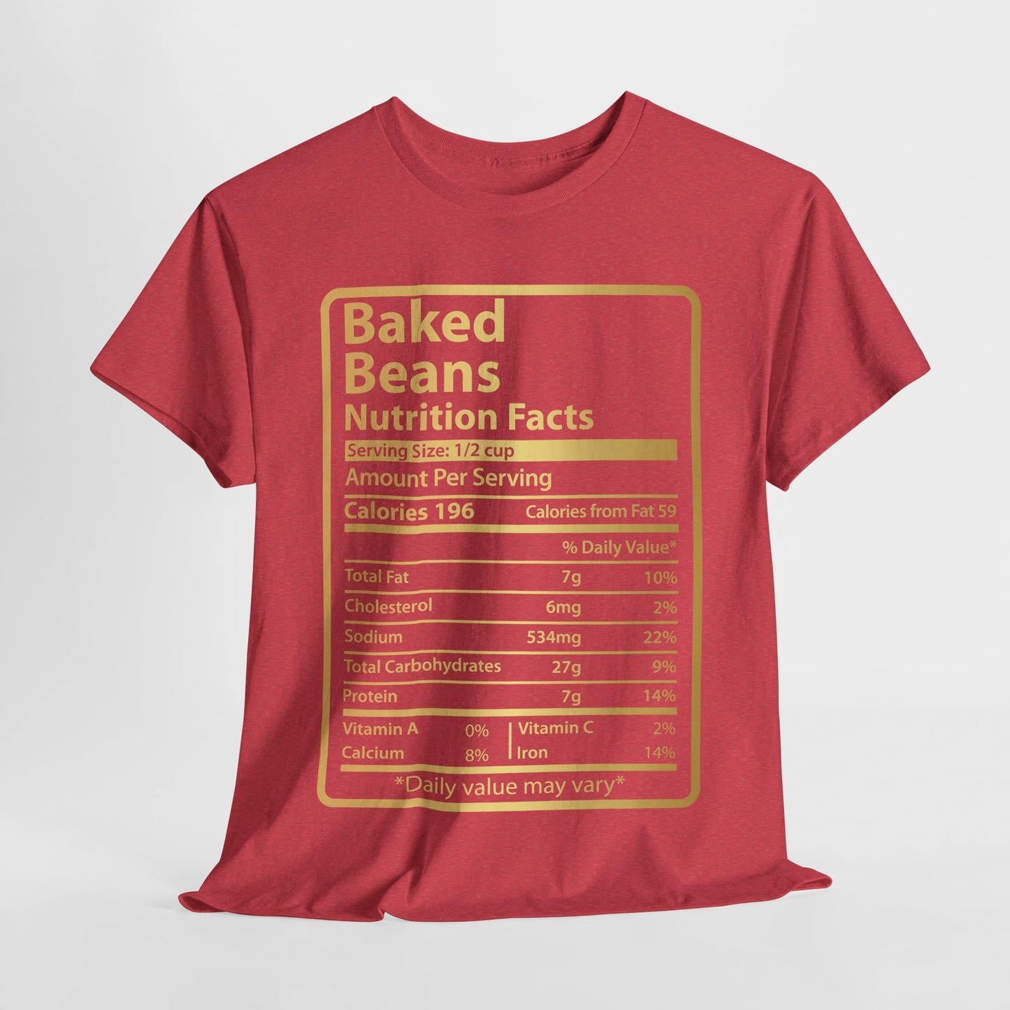 Baked Beans Funny Nutrition Facts T-Shirt