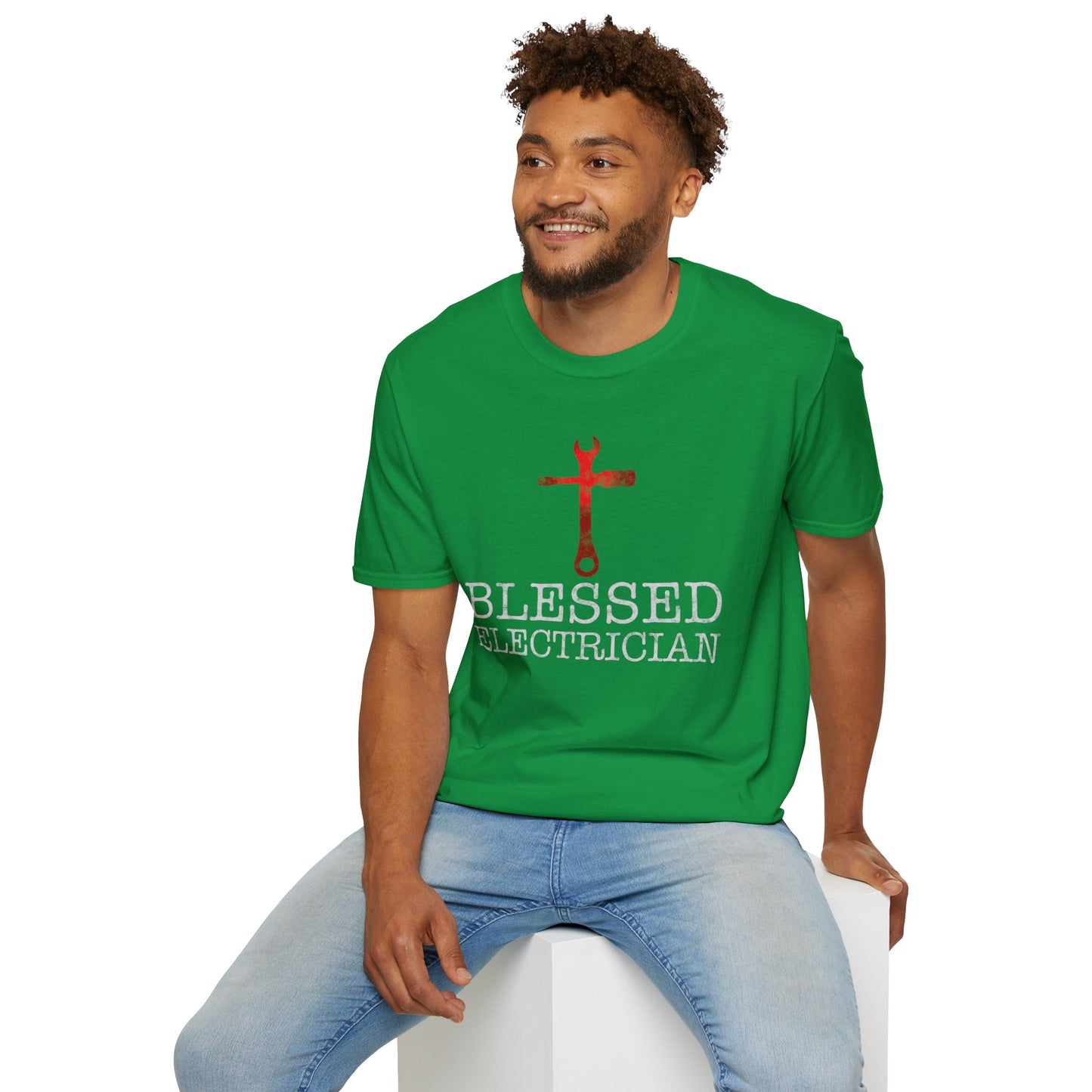 Blessed Electrician gift for Christian Electrician Unisex Softstyle T-Shirt