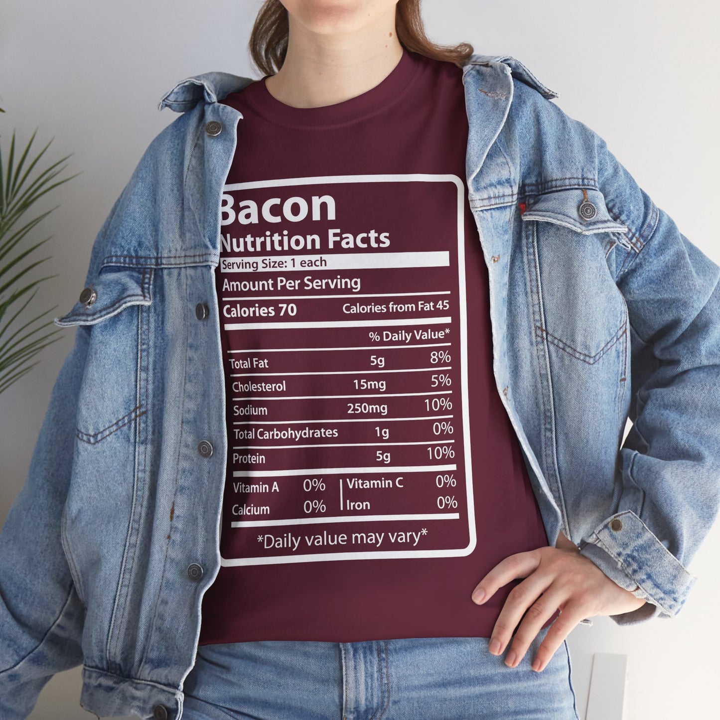 Funny Bacon Nutrition Facts Men's T-Shirt for Thanksgiving Christmas