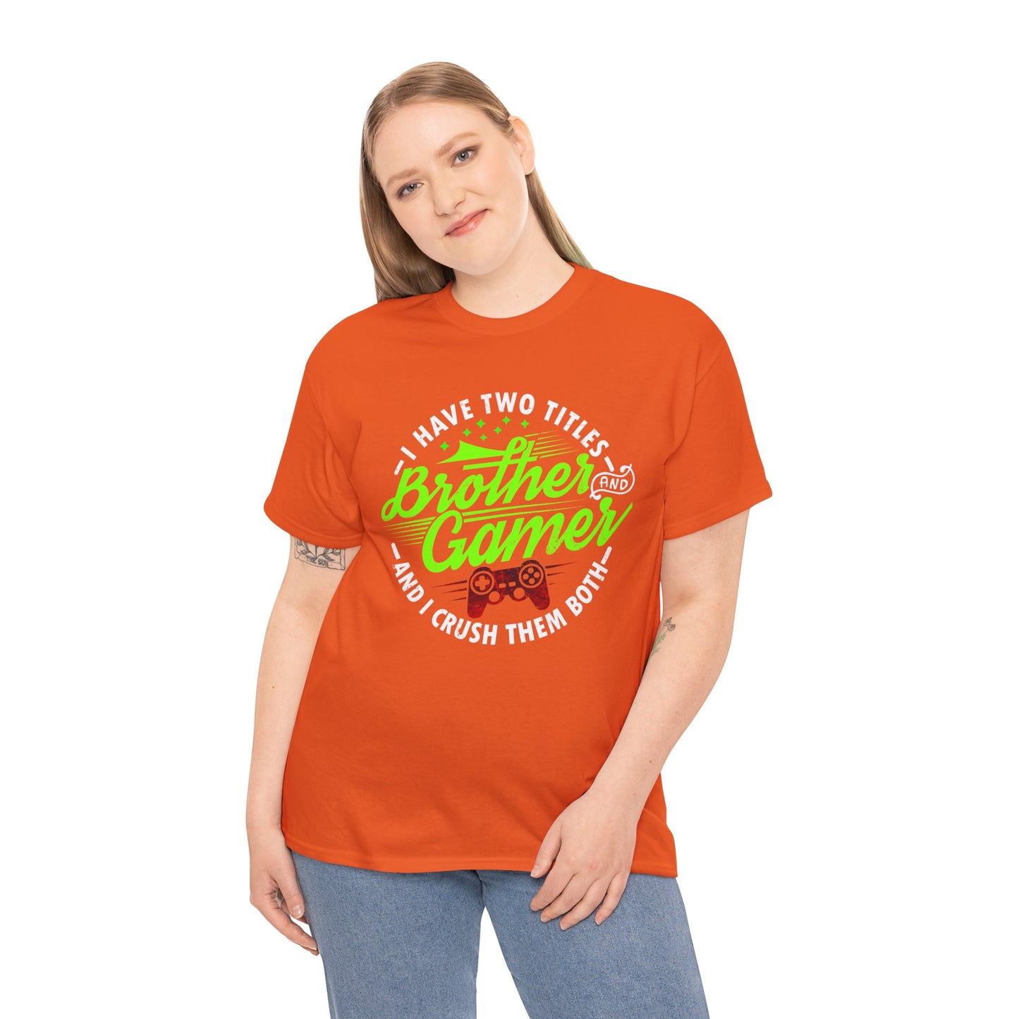 Men's Gamer T-Shirt - I Have Two Titles Brother and Gamer for Boys Brother Gift