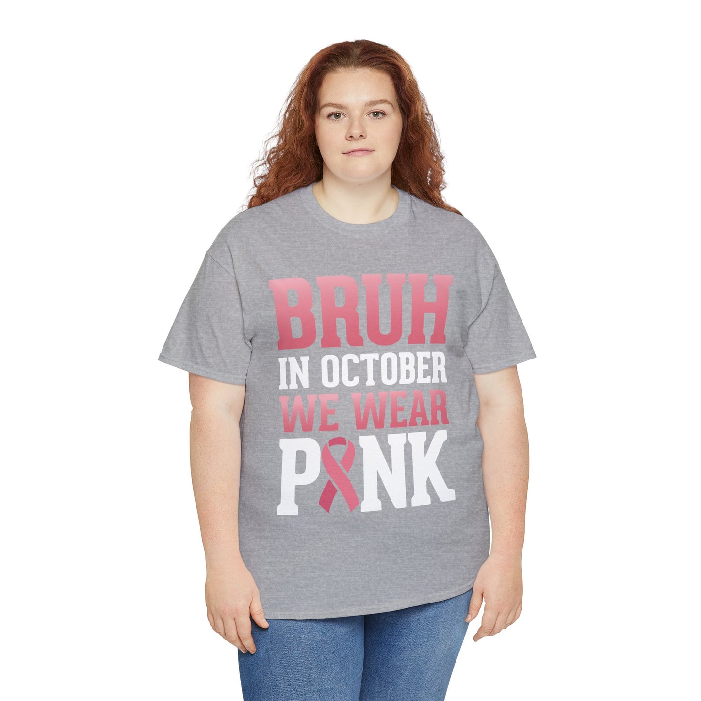 In October We Wear Pink Breast Cancer Awareness Womens Tee