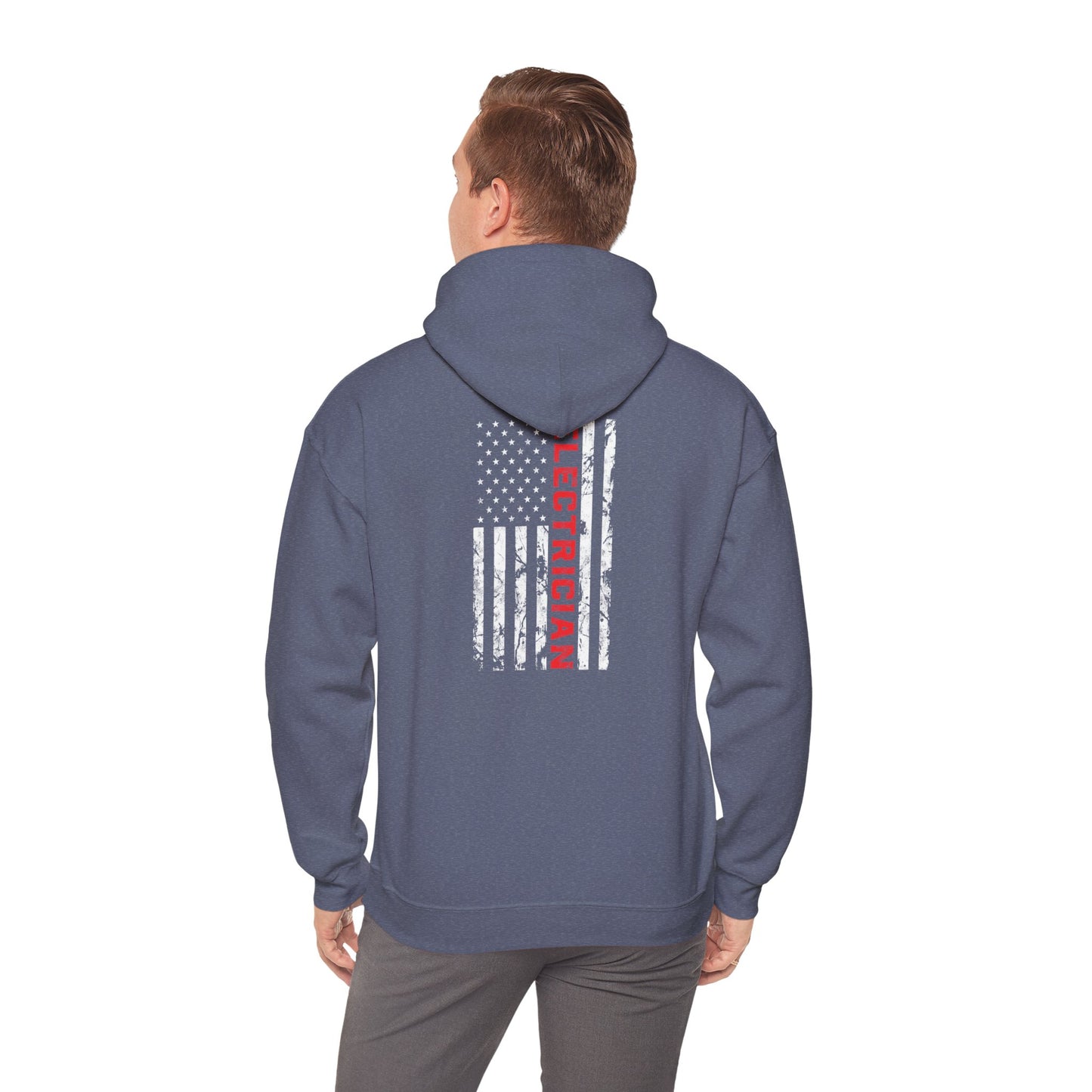 Patriotic Electrician Dad American Flag Fathers Day Gifts Unisex Hooded Sweatshirt