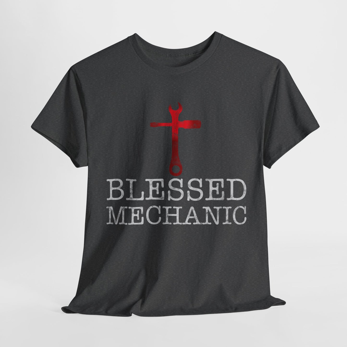 Blessed Mechanic Gift For Christian Mechanic Unisex Heavy Cotton Tee