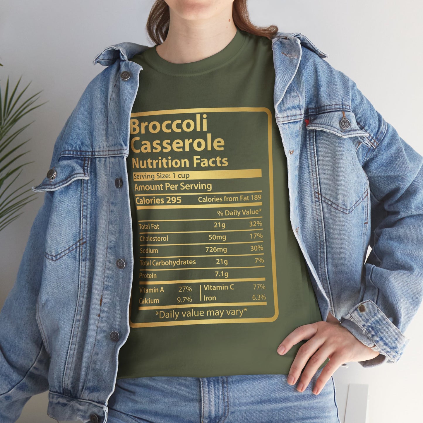 Funny Broccoli Casserole Nutrition Facts Gift Tee